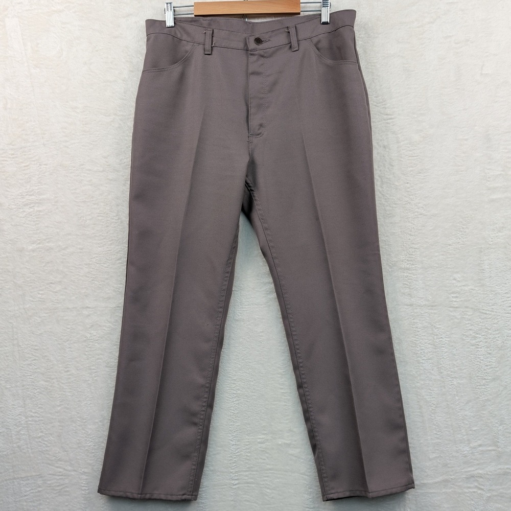 VTG Maverick Jeans Men's 37x30 Taupe Brown Straight Western Flare Disco USA 70s